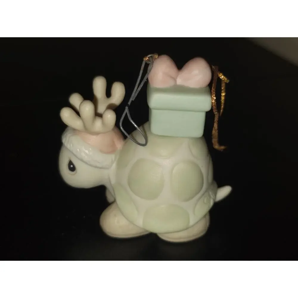 Precious Moments 520489 1993 Christmas Ornament Turtle Reindeer‎ Holiday Decor
